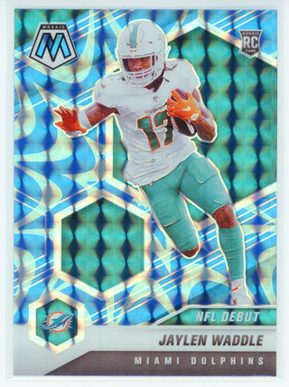 Jaylen Waddle 2021 Panini Mosaic NFL Debut Blue Prizm Rookie Card #248