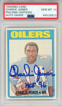 Charlie Joiner "HOF 96" Autographed 1972 Topps Card #244 (PSA Auto 10)