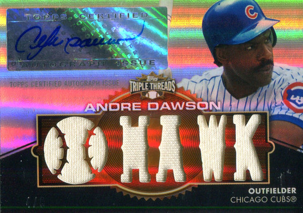 Andre Dawson Autographed Triple Threads Topps Card #4/9