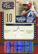 Andre Dawson 2004 Donruss Playoff All Stars Game Worn Jersey & Autographed Card 91/100