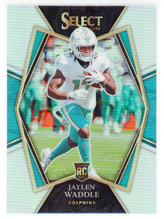 Jaylen Waddle 2021 Panini Select Silver Prizm Premier Level Rookie Card #148