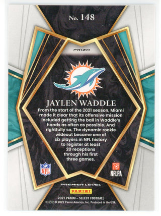 Jaylen Waddle 2021 Panini Select Silver Prizm Premier Level Rookie Card #148