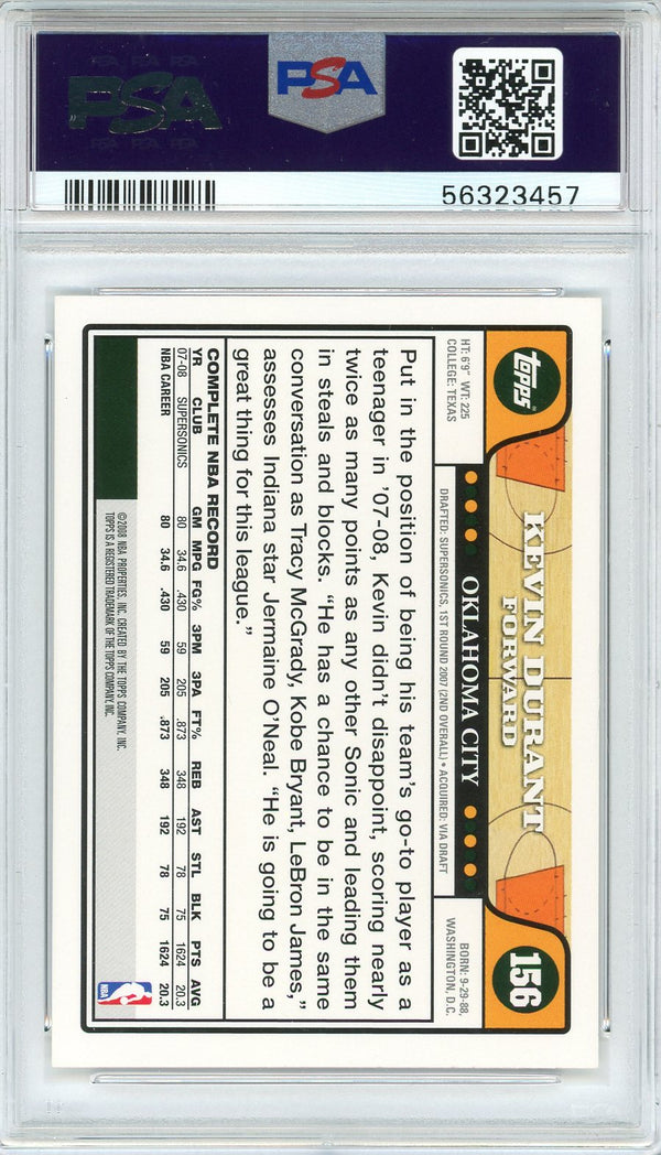 Kevin Durant 2008 Topps Card #156 (PSA)