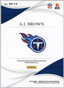 AJ Brown 2019 Panini Immaculate Collection Rookie Helmet Card #RH-14