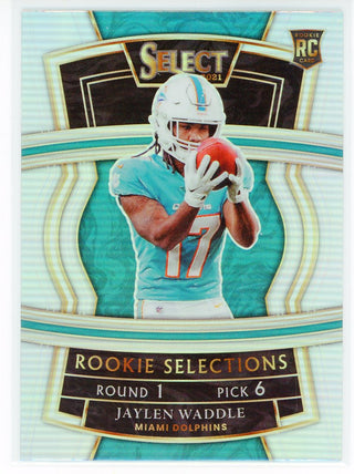 Jaylen Waddle 2021 Panini Select Silver Prizm Rookie Selections Rookie Card #RS-8