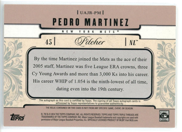 Pedro Martinez Autographed 2014 Topps Triple Threads Jersey Card #UAJR-PM