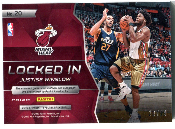 Justise Winslow Autographed 2017 Panini Spectra Jersey Card