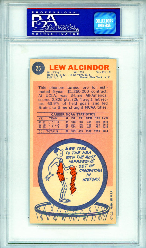 Lew Alcindor 1969 Topps Rookie Card #25 (PSA NM-MT 8)