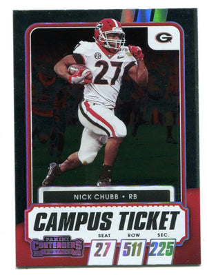 Nick Chubb 2018 Panini Contenders Campus Ticket #52 Card