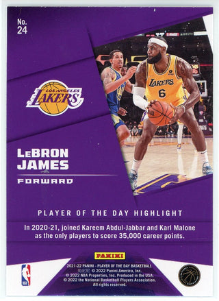 LeBron James 2021-22 Panini Player of the Day Foil Card #24