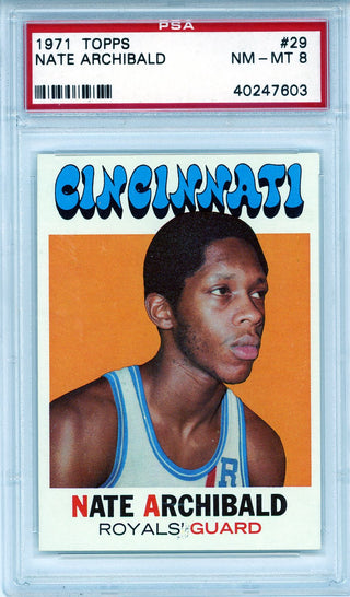 Nate Archibald 1971 Topps Card #29 (PSA NM-MT 8)