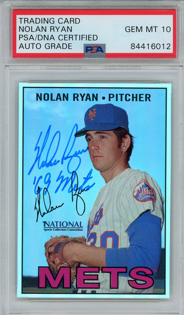 Nolan Ryan Signed & Inscribed Blue Baseball - NY Sports Shop