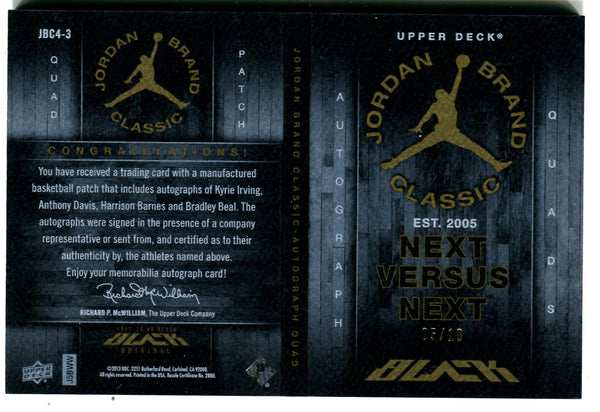 2013 Upper Deck UD3 Jordan Brand Next Versus Next #JBC4-8 Irving/H.Barnes/B.Beal/A.Davis Card