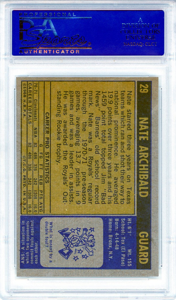 Nate Archibald 1971 Topps Card #29 (PSA NM-MT 8)