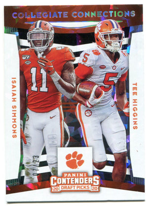 Tee Higgins & Isaiah Simmons 2020 Panini Contenders Draft Picks Rookie Card