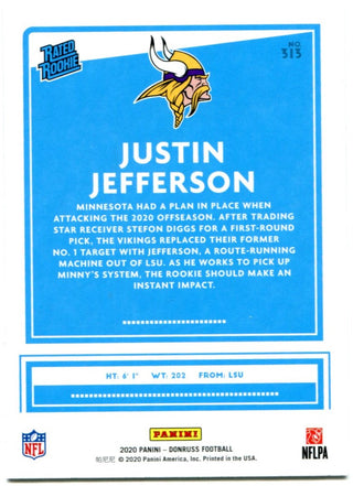 Justin Jefferson Donruss Rated Rookie #313