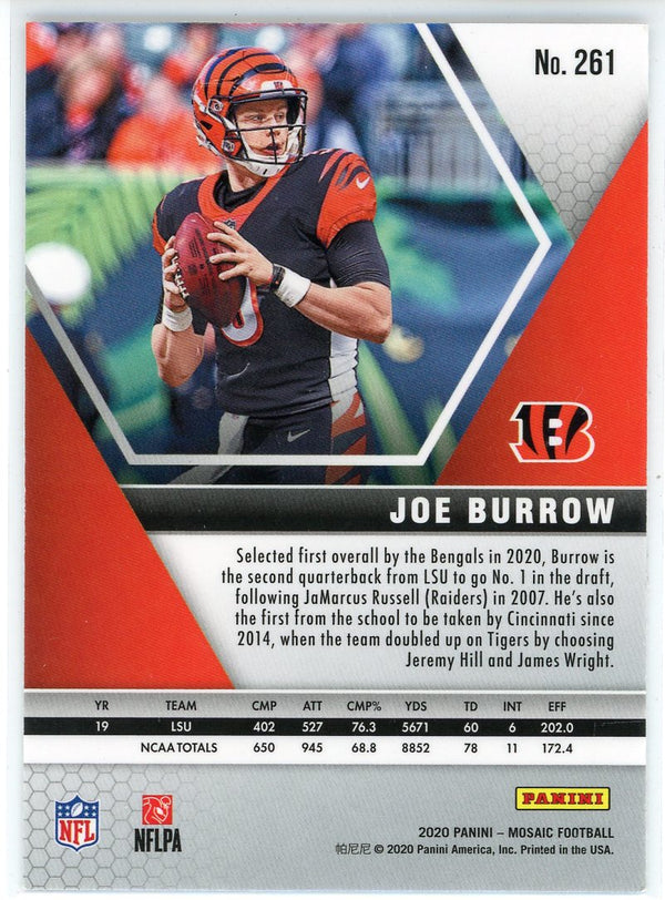 Joe Burrow 2020 Panini Mosaic NFL Debut Rookie Card #261