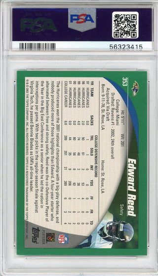 Ed Reed 2002 Topps Rookie Card #353 (PSA)
