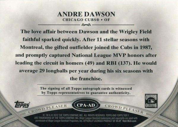 Andre Dawson 2012 Topps Autographed Card 3/10