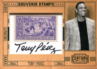 Tony Perez Autographed/ Souvenir Stamp Panini Card #13/17