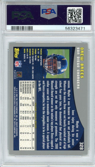 Drew Brees 2001 Topps Rookie Card #328 (PSA)