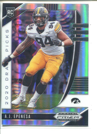 A.J. Epenesa 2020 Panini Prizm Draft Picks Silver Rookie Card