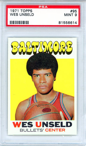 Wes Unseld 1971 Topps Card #95 (PSA Mint 9)