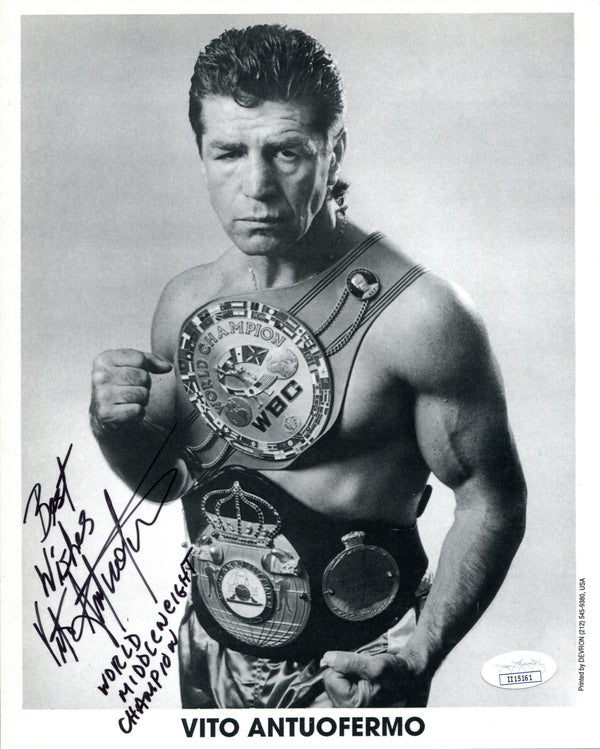 Vito Antuofermo "World Middleweight Champion" Autographed 8x10 Photo (JSA)