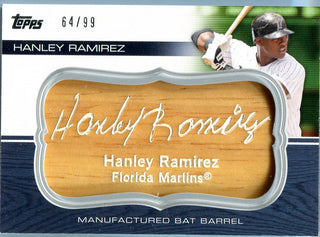 Hanley Ramirez 2010 Topps Unsigned Manufactured Bat Barrel #64/99