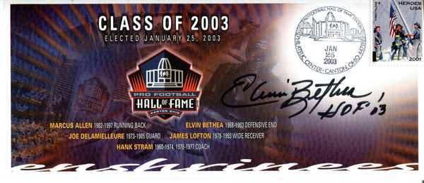 Elvin Bethea Autographed Pro Football Hall of Fame Class of 2003 Envelope