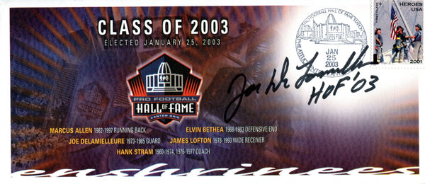 Joe Delamielleure Autographed Pro Football Hall of Fame Class of 2003 Envelope