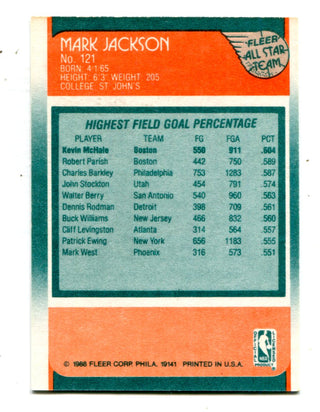 Mark Jackson 1988 Fleer All-Star #121 Card