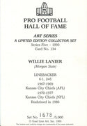 Willie Lanier Autographed Goal Line Art Card