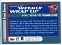 Tom Brady 2003 Topps Weekly Wrap Up Card #293