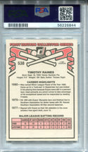 Tim Raines 1981 Donruss #538 PSA NM-MT 8 Card
