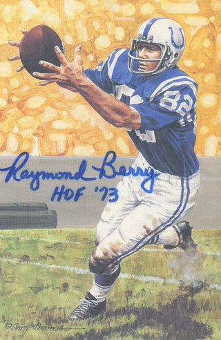 Raymond Berry Autographed Goal Line Art Card