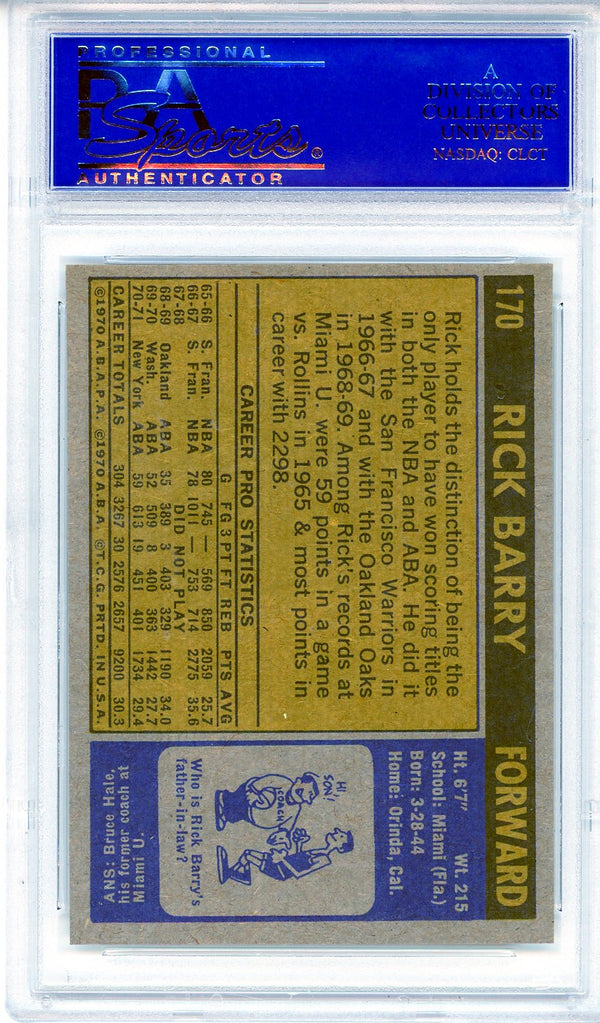 Rick Barry 1971 Topps Card #170 (PSA NM-MT 8)