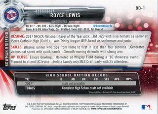 Royce Lewis 2017 1st Bowman Rookie Card