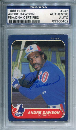 Andre Dawson Autographed 1986 Fleer Card #246 (PSA)