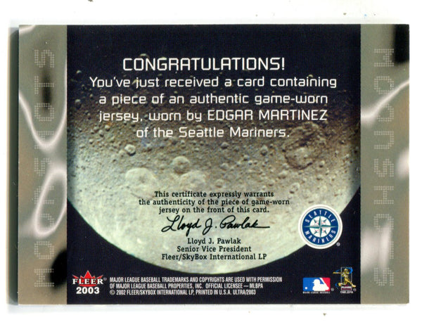 Edgar Martinez 2003 Fleer Ultra Moonshots Jersey Card