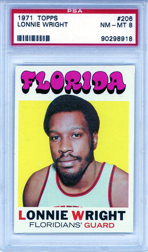 Lonnie Wright 1971 Topps Card #206 (PSA NM-MT 8)