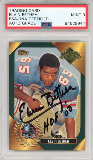 Elvin Bethea "HOF 03" Autographed 2003 Topps Card (PSA Auto 9)