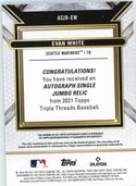 Evan White 2021 Topps Triple Threads Autographed Single Jumbo Relic Rookie Card /99