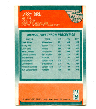 Larry Bird 1988 Fleer All-Star #124 Card