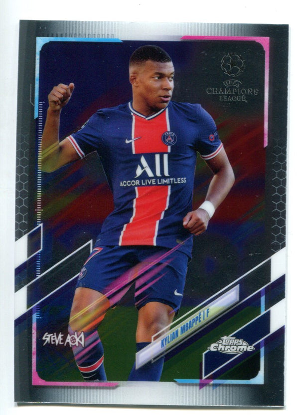 Kylan Mbappe 2021 Topps Chrome UEFA Champions League Steve Aoki #95