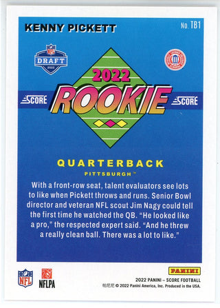 Kenny Pickett 2022 Panini Score Rookie Card #TB1