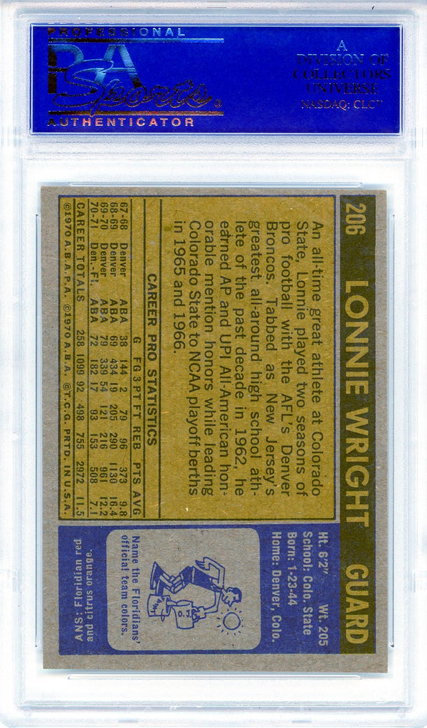 Lonnie Wright 1971 Topps Card #206 (PSA NM-MT 8)