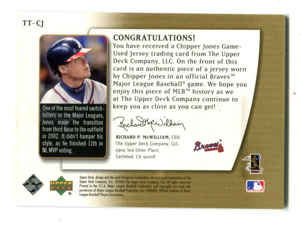 Chipper Jones 1994 Upper Deck Threads Of Time # TTCJ Jersey Card /350