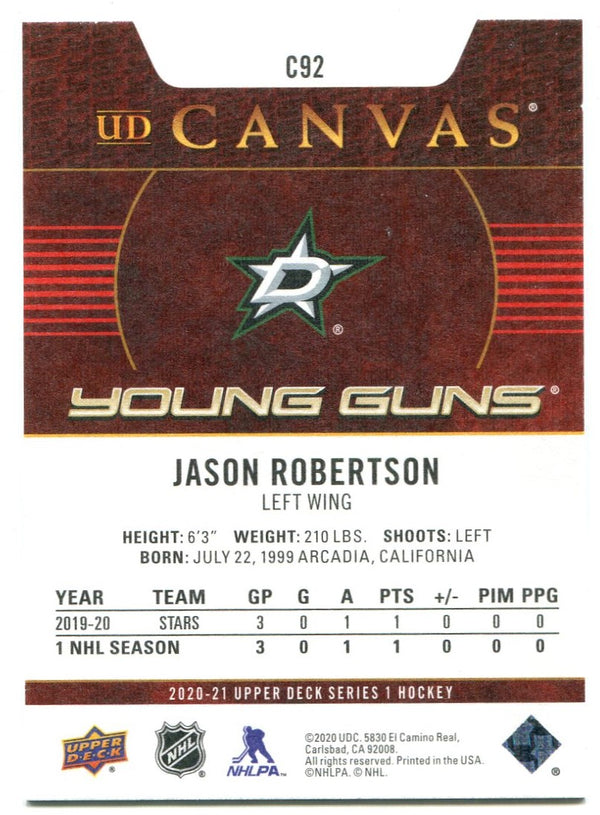 Jason Robertson Upper Deck Young Guns Canvas