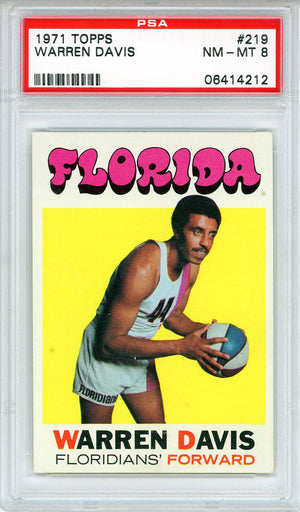Warren Davis 1971 Topps Card #219 (PSA NM-MT 8)